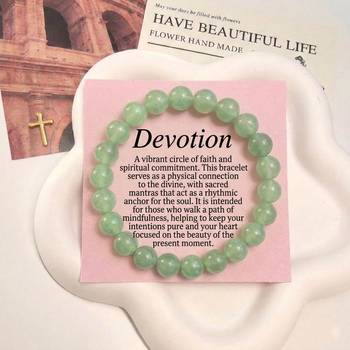 Light green color aventurine natural stone bracelet 1