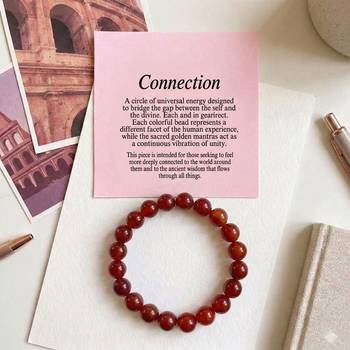 Red color onyx natural stone bracelet 2