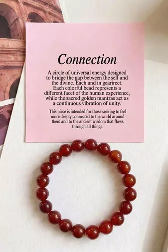 Red color onyx natural stone bracelet