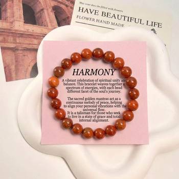 Red color jasper natural stone bracelet 1