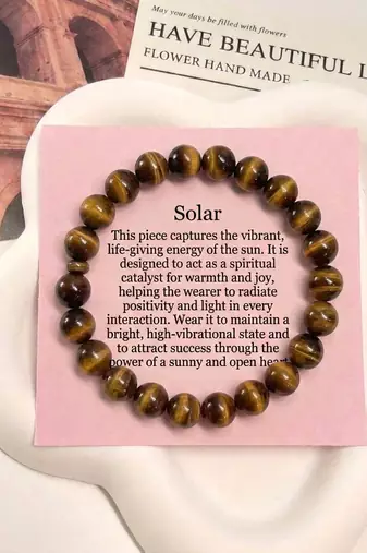 Brown color tiger eye natural stone bracelet