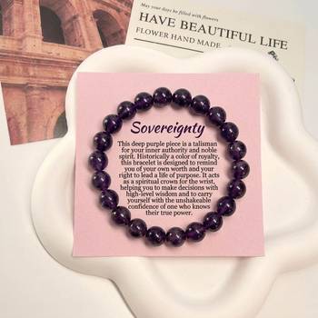 Purple color amethyst round stone bracelet 1