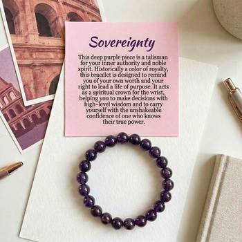 Purple color amethyst round stone bracelet 2