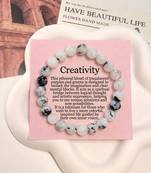 White & black color indian rainbow stone bracelet