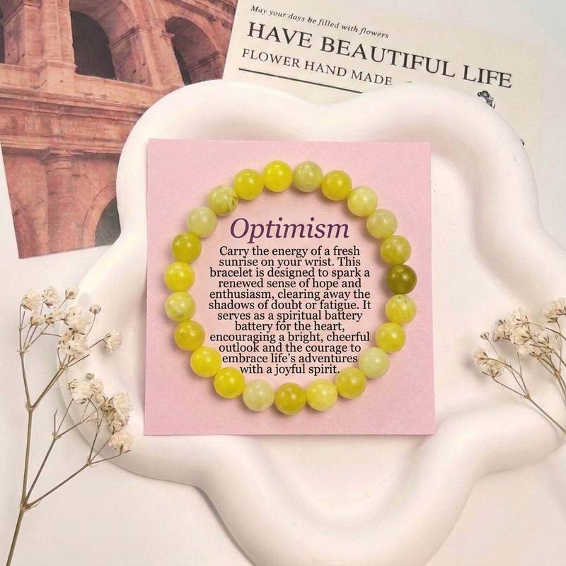 Yellow color serpentine stone bracelet