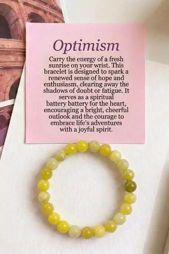 Yellow color serpentine stone bracelet