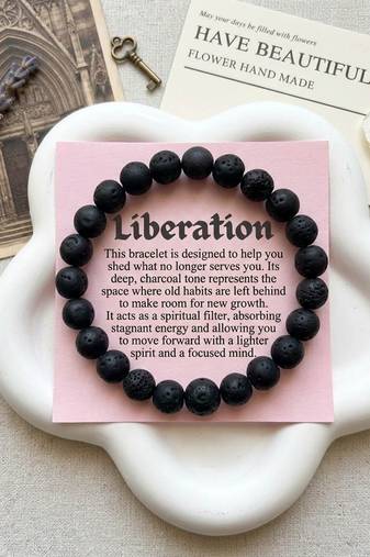 Black color lava stone bracelet