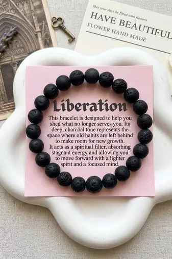 Black color lava stone bracelet