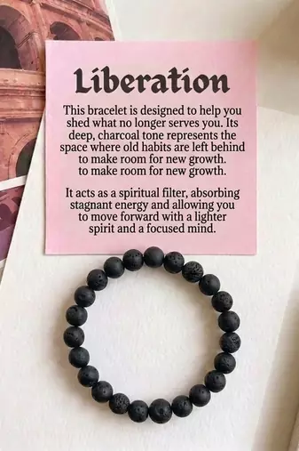 Black color lava stone bracelet