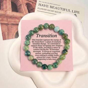 Green color moss agate stone bracelet 1