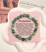 Green color moss agate stone bracelet