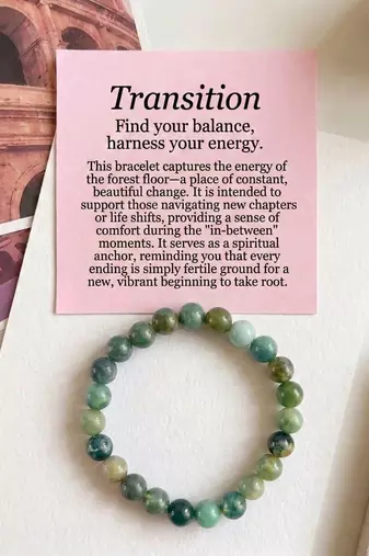 Green color moss agate stone bracelet