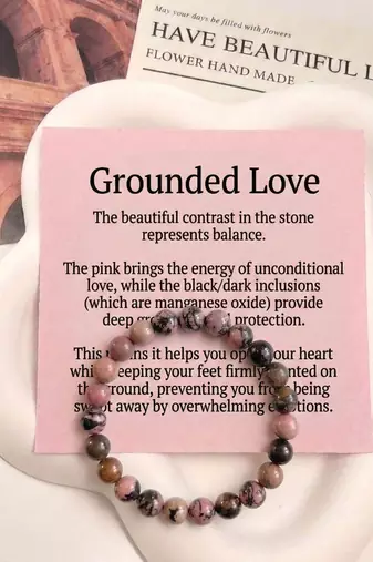 Brown color rhodonite stone bracelet