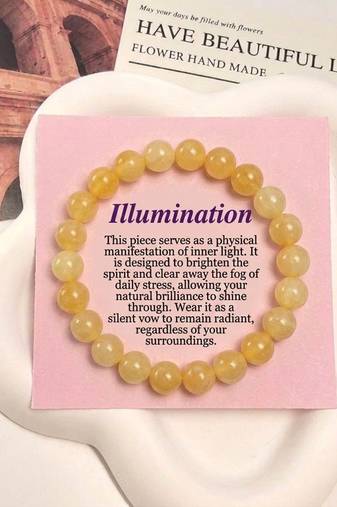 Yellow color calcite stone bracelet