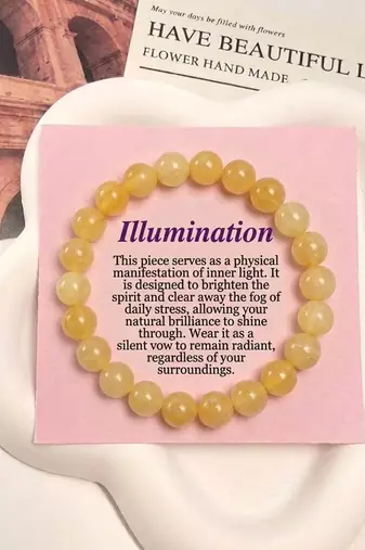 Yellow color calcite stone bracelet