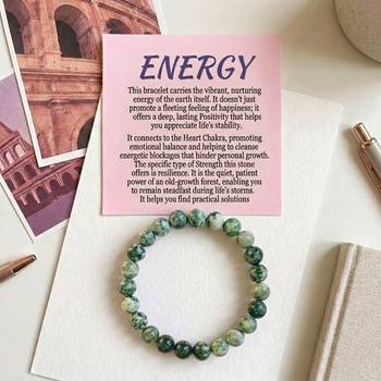 Green color tree agate stone bracelet 1