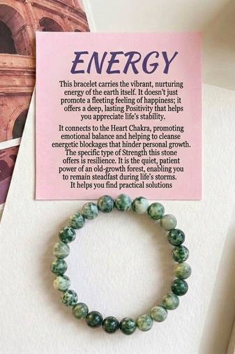 Green color tree agate stone bracelet