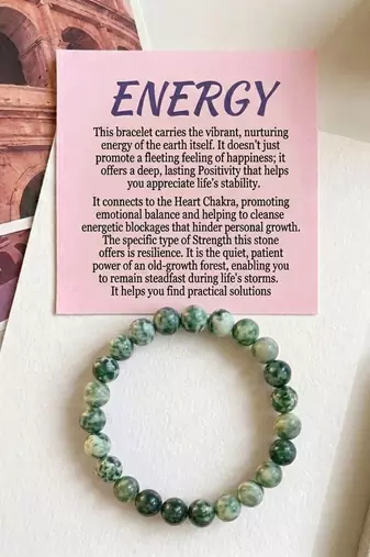 Green color tree agate stone bracelet