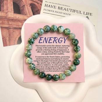 Green color tree agate stone bracelet 2