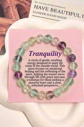 Multi color fluorite stone bracelet