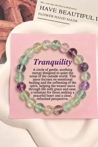 Multi color fluorite stone bracelet