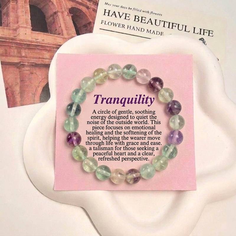 Multi color fluorite stone bracelet