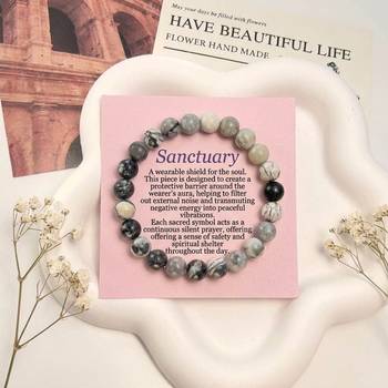 Grey color jasper stone bracelet 1