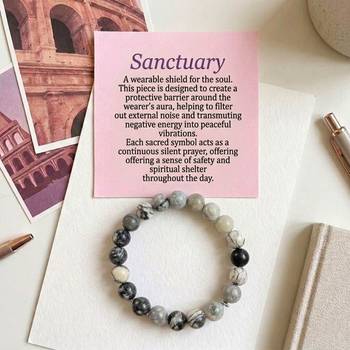 Grey color jasper stone bracelet 2