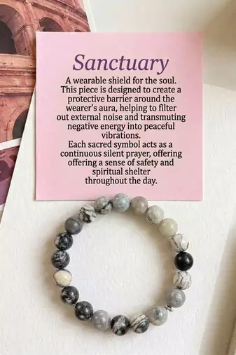 Grey color jasper stone bracelet