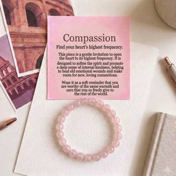 Pink color rose quartz stone bracelet 1