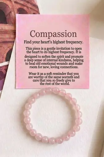 Pink color rose quartz stone bracelet