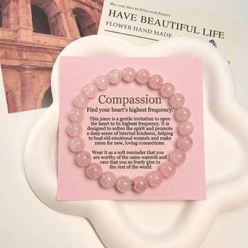 Pink color rose quartz stone bracelet 2