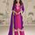 Pink purple embroidered georgette semi-stitch palazzo suit with dupatta