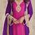 Pink purple embroidered georgette semi-stitch palazzo suit with dupatta
