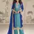 Blue embroidered georgette semi-stitch palazzo suit with dupatta