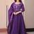 Charming Purple Bead Work Crushed Evening Wear Gown With Dupatta