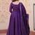 Charming Purple Bead Work Crushed Evening Wear Gown With Dupatta