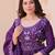Charming Purple Bead Work Crushed Evening Wear Gown With Dupatta