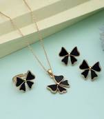Black color anti tarnish necklace set minimal modern jewelry