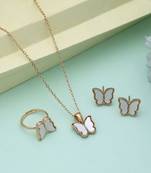 White color anti tarnish necklace set classic everyday wear