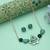 Green color flower design anti tarnish necklace set floral style
