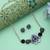 Black color flower design anti tarnish necklace set modern floral
