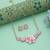 Pink color flower design anti tarnish necklace set elegant floral