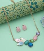 Multi color anti tarnish necklace set festive ethnic style