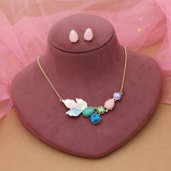 Multi color anti tarnish necklace set festive ethnic style 2
