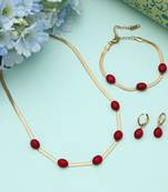 Maroon color anti tarnish necklace set traditional ethnic