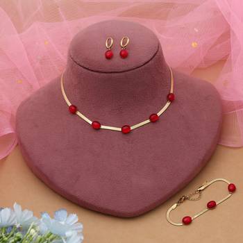 Maroon color anti tarnish necklace set traditional ethnic 2