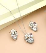 Silver color anti tarnish necklace set minimal elegant style