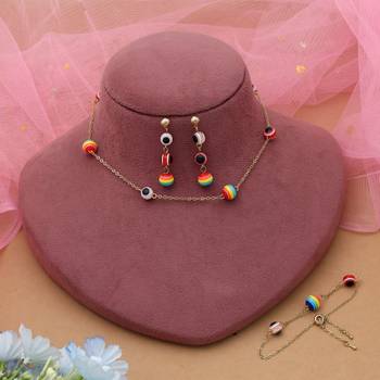 Multi color anti tarnish necklace set vibrant fashion 2