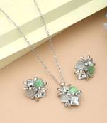 Pista green color anti tarnish necklace set ethnic style